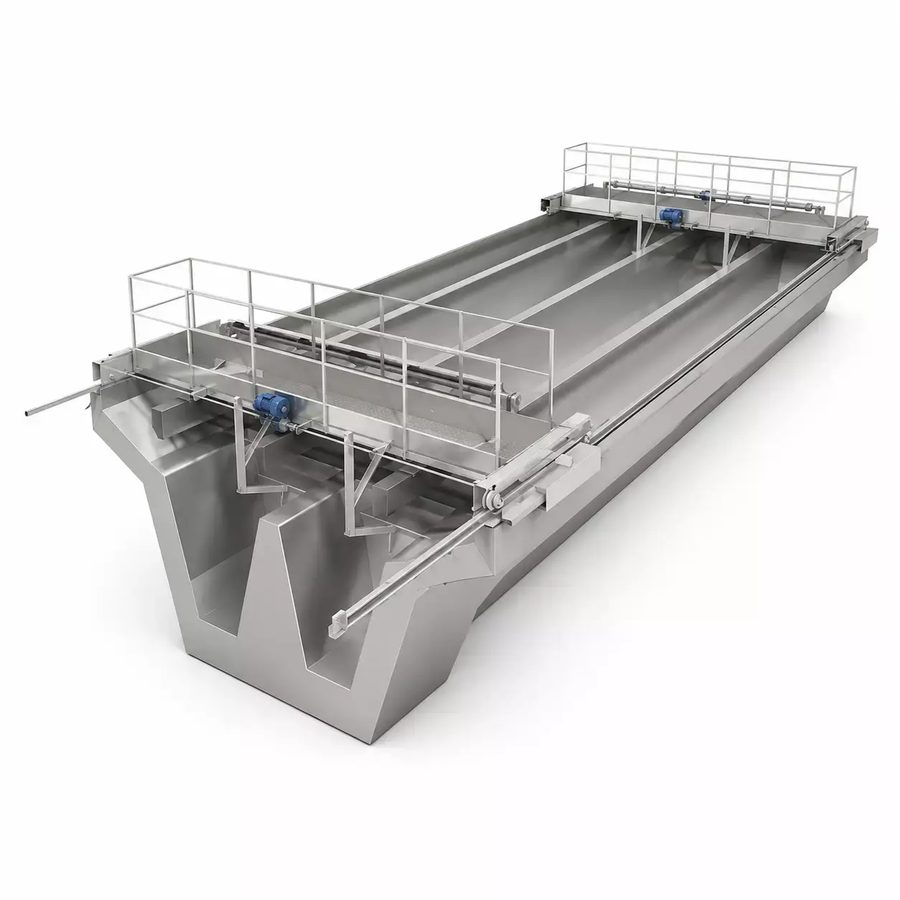 Horizontal aerated grit chamber