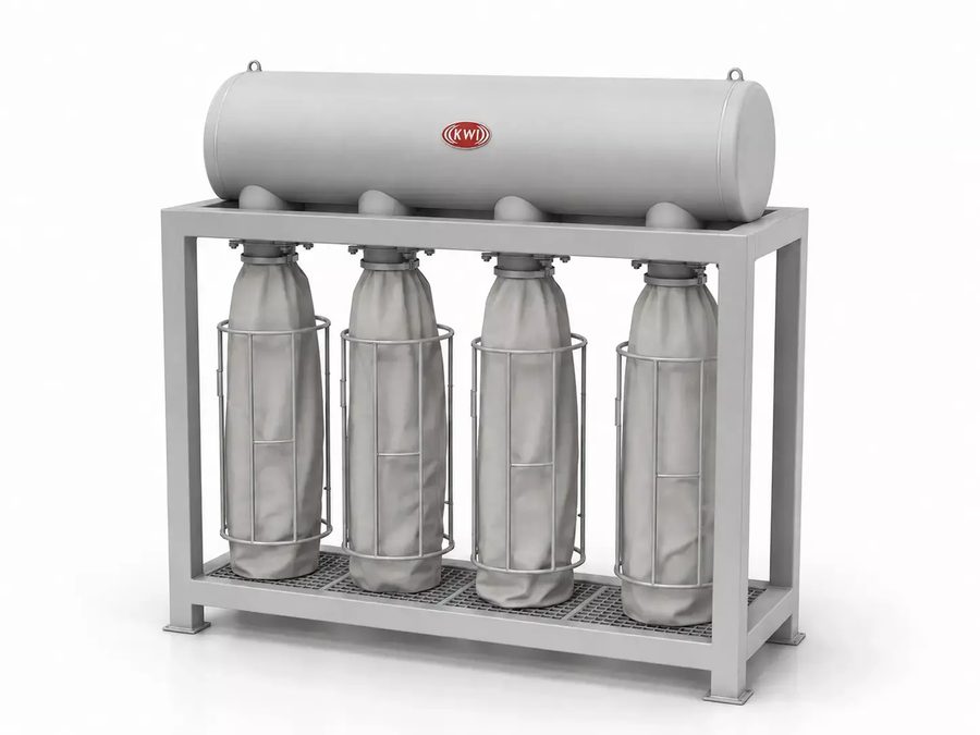 Bag-type sludge dewatering station